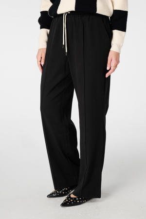 straight regular waist broek zwart