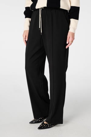 straight regular waist broek zwart