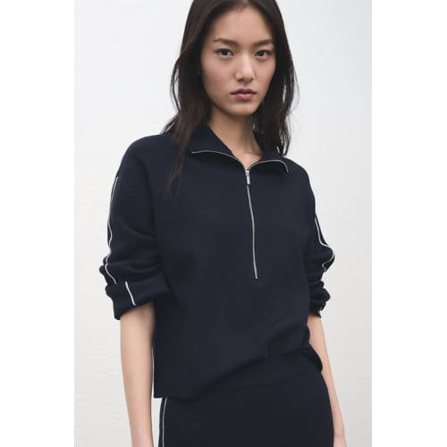 Mango gestreepte schipperstrui donkerblauw afbeelding
