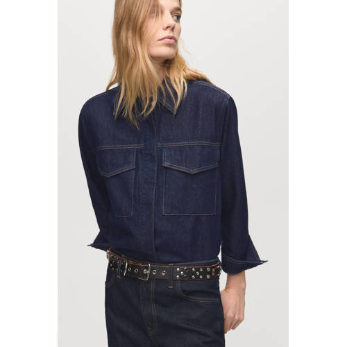 Mango denim blouse dark blue denim afbeelding