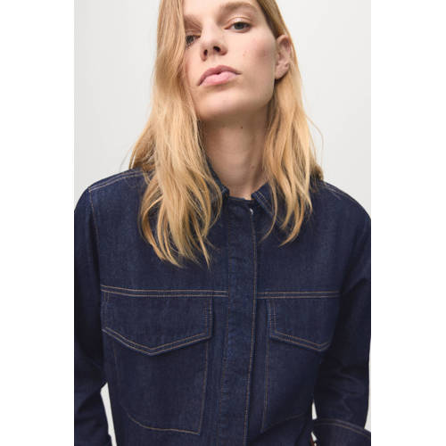 Mango denim blouse dark blue denim afbeelding