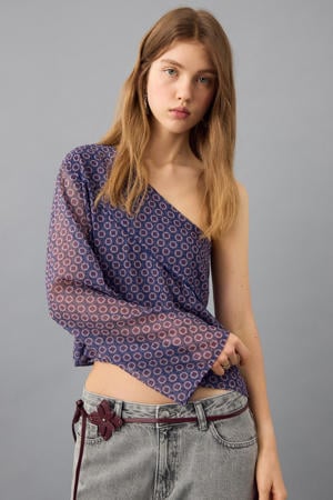 off shoulder top paars