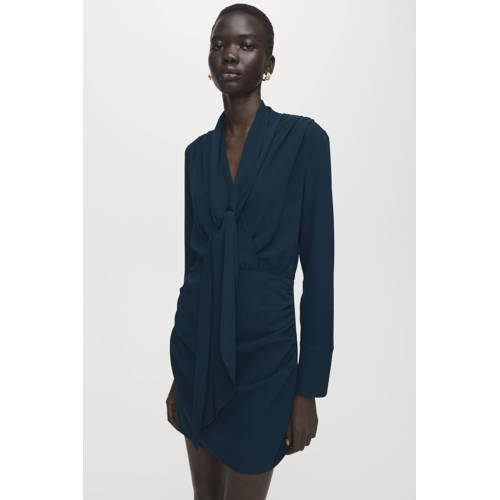 Mango korte jurk donkerblauw afbeelding