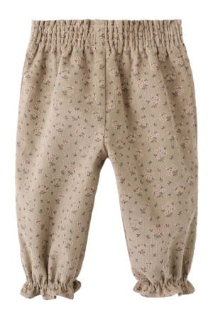 gebloemde casual broek lichtbruin