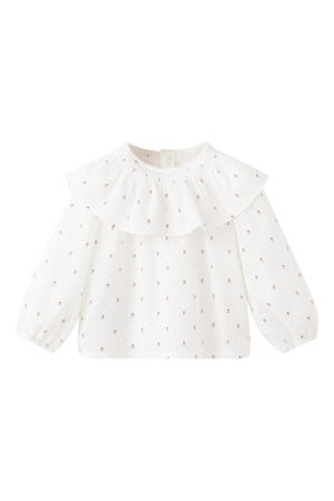 gebloemde blousetop wit