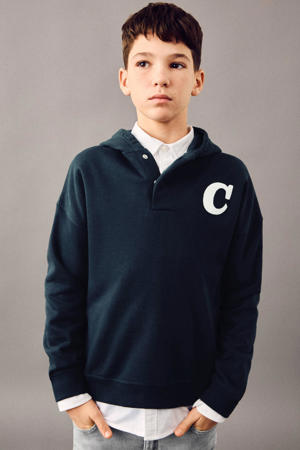 hoodie met backprint marineblauw