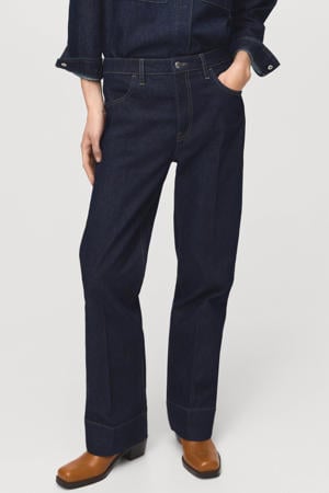 straight leg jeans dark blue denim