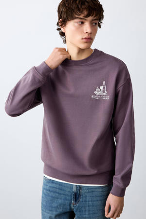 sweater met backprint paars