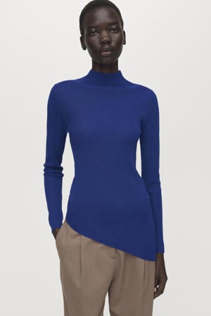coltrui blauw rib gebreid