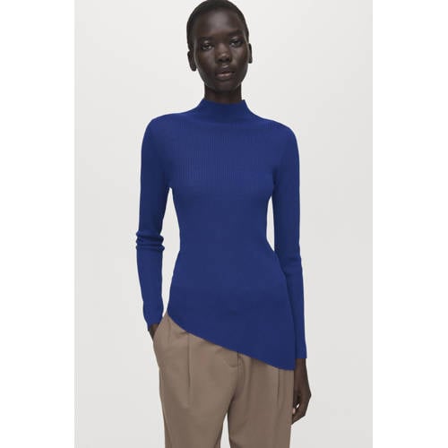 Mango coltrui blauw rib gebreid afbeelding
