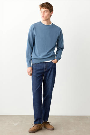 regular waist regular fit jeans dark blue denim
