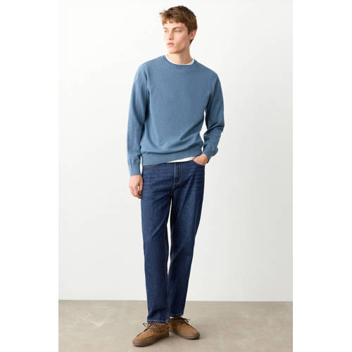 MANGO TEEN regular waist regular fit jeans dark blue denim afbeelding
