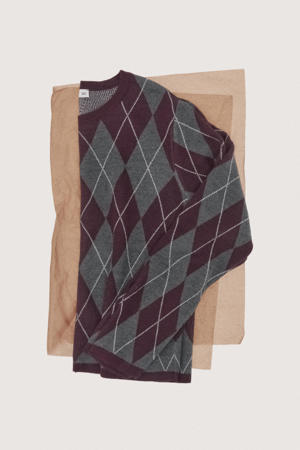 geruit pullover grijs