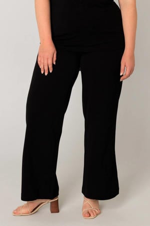straight high waist broek zwart