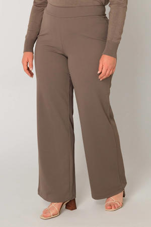 straight high waist broek taupe