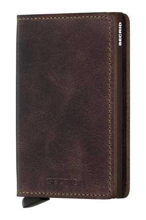 pasjeshouder Siniwallet Vintage donkerbruin