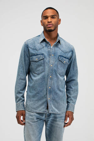 Regular casual overhemd blauw