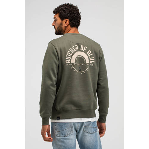 Butcher of Blue sweater met backprint groen afbeelding