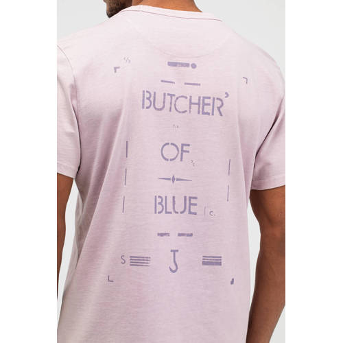 Butcher of Blue Rechtvallend T-shirt met backprint lila afbeelding