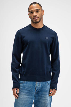 trui fijn gebreid donkerblauw