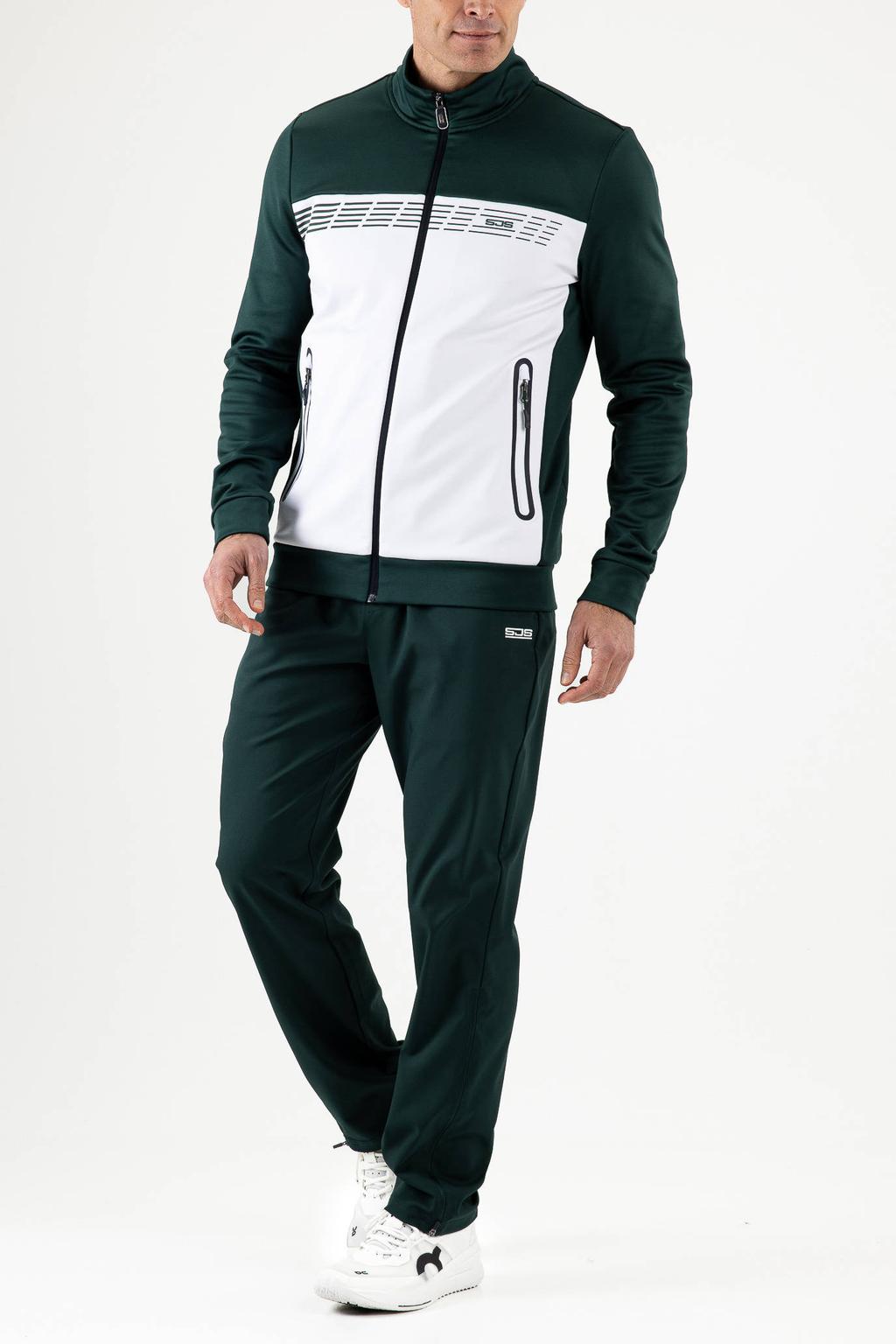 Groene heren Sjeng Sports trainingsbroek Demir van polyester met regular fit en elastische tailleband met koord