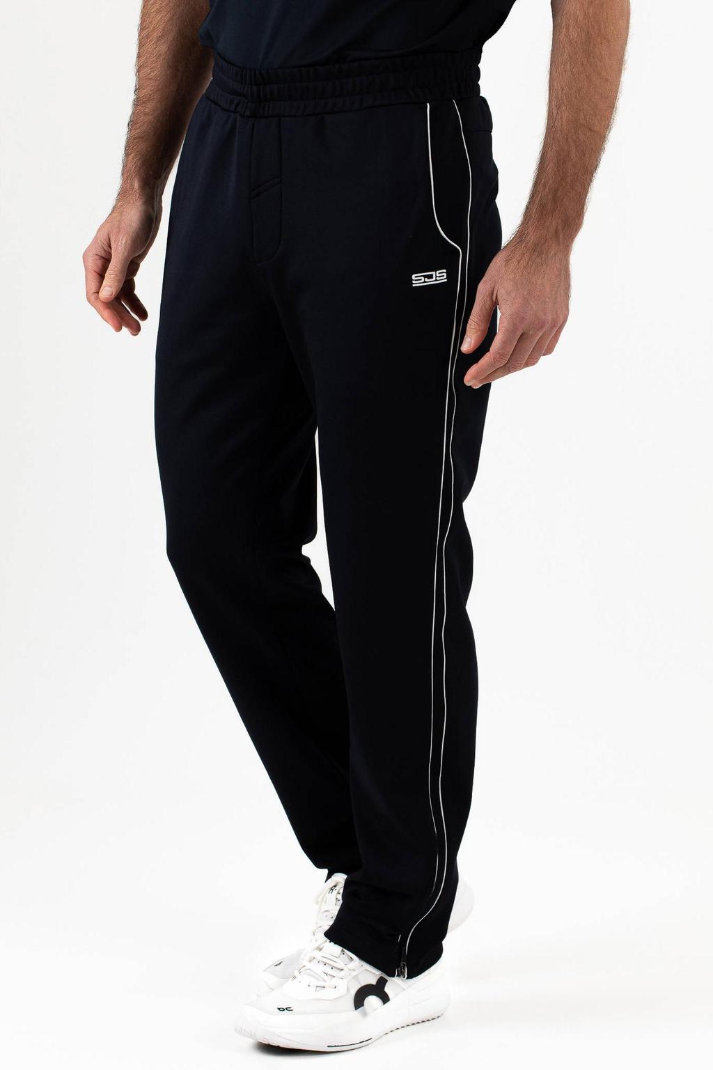 Donkerblauwe heren Sjeng Sports trainingsbroek Dain van polyester
