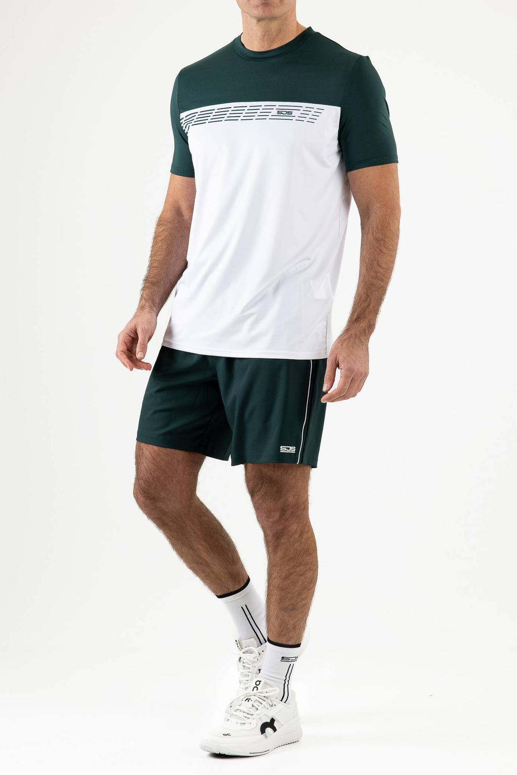 Groene heren Sjeng Sports sportshirt Bing van polyester met korte mouwen en ronde hals