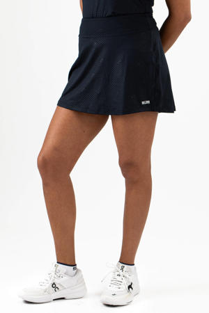 Timuspo Tennisrok voor dames, met broek, Activewear, sneldrogende rok met binnenbroek en zakken, golf-rok, dubbele ruches, broekrok voor dagelijks gebruik, hardlopen en wandelen, zwart, M