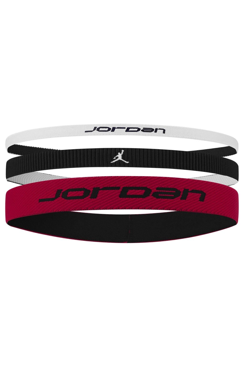 Jordan haarbandjes - rood/wit/zwart (set van 3)