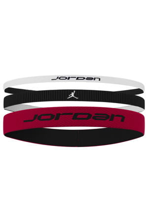 haarbandjes Jordan - rood/wit/zwart (set van 3)