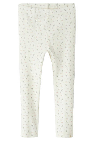 slim gebloemde legging wit
