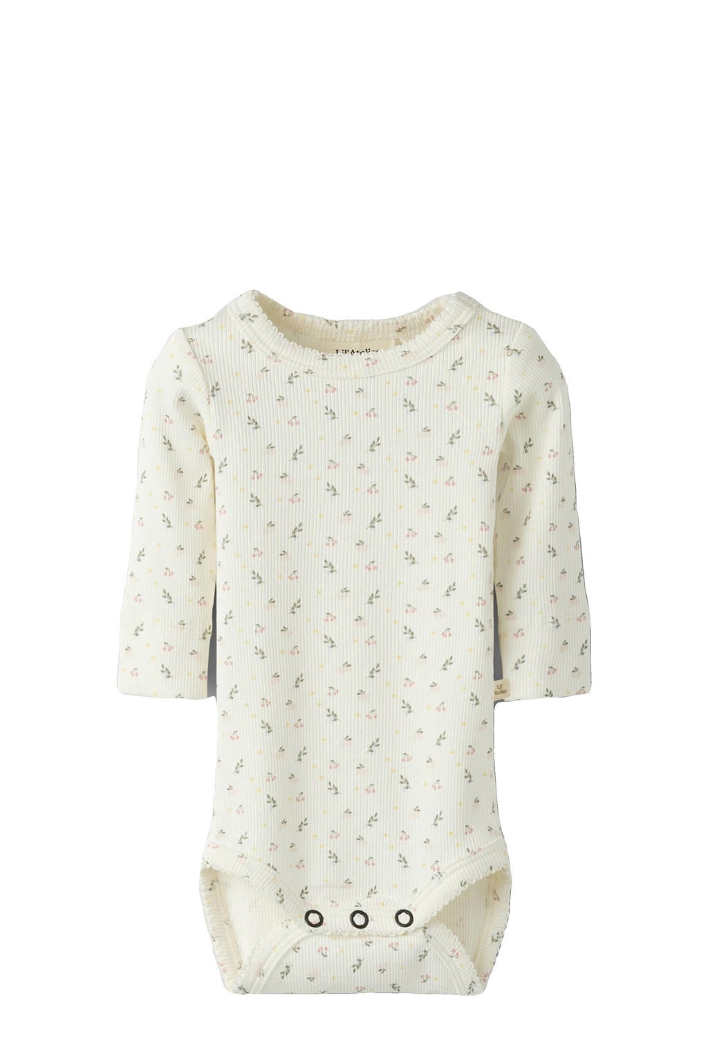 LIL' ATELIER BABY romper wit/roze/groen