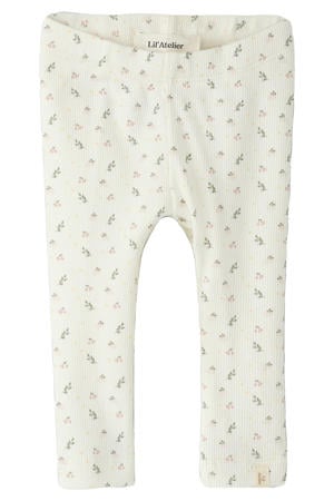 regular gebloemde legging wit