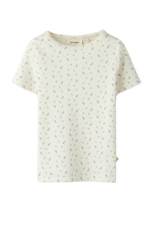 gebloemde T-shirt wit