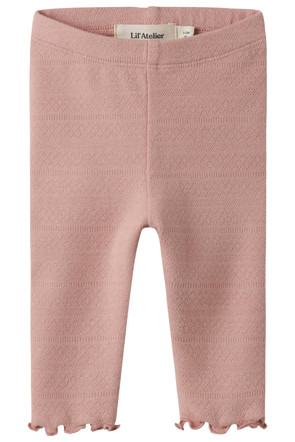 Oudroze meisjes LIL' ATELIER BABY slim legging van katoen met elastische tailleband en effen