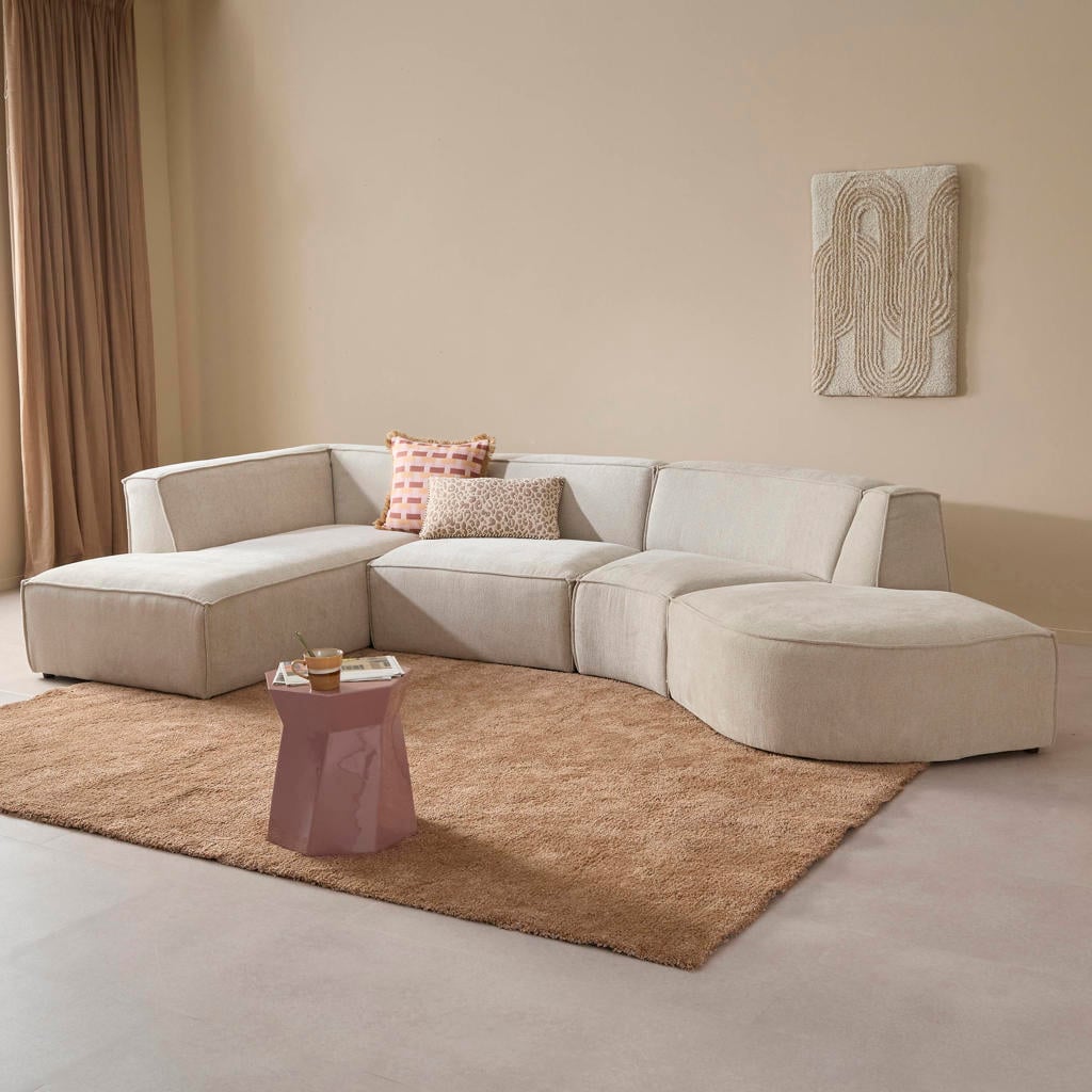 NOUS Living hoekbank met ronde hoek Newton - beige