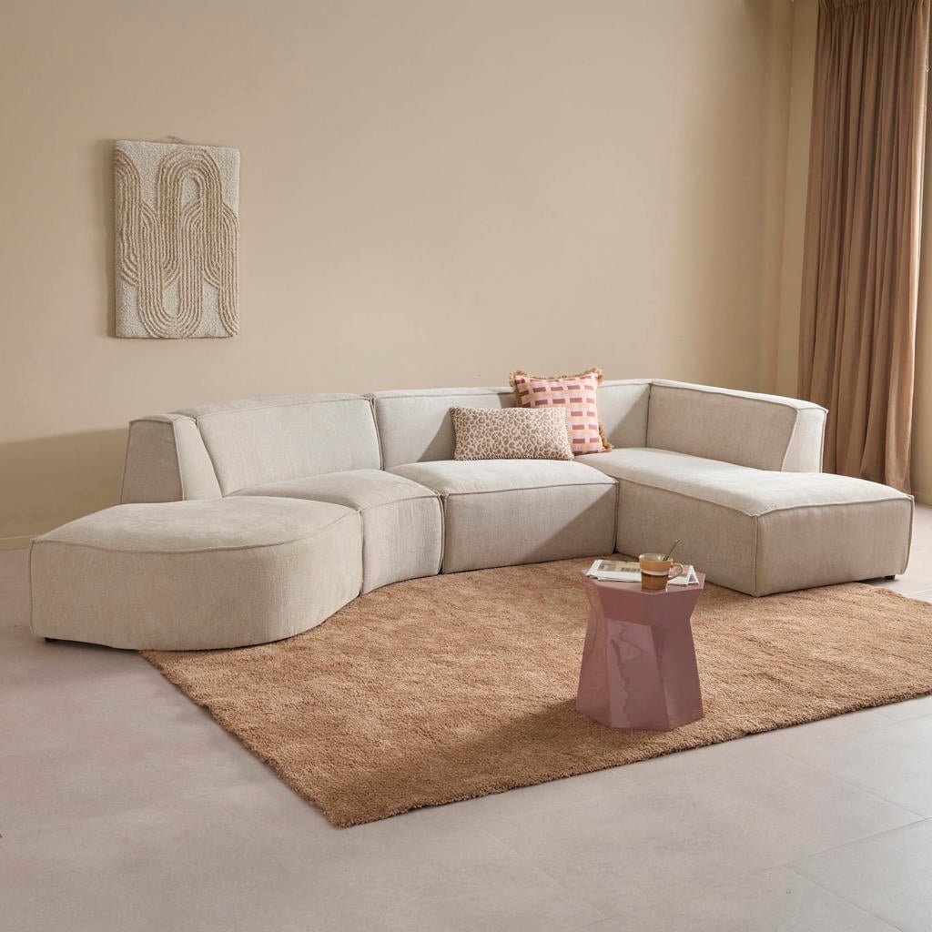 NOUS Living hoekbank met ronde hoek Newton - beige