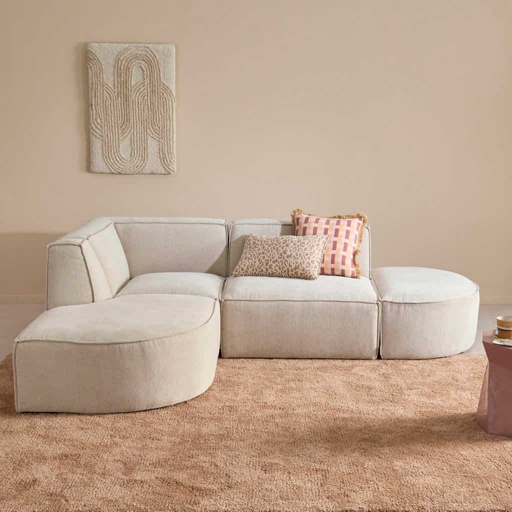 NOUS Living hoekbank Newton met ronde hoek - beige