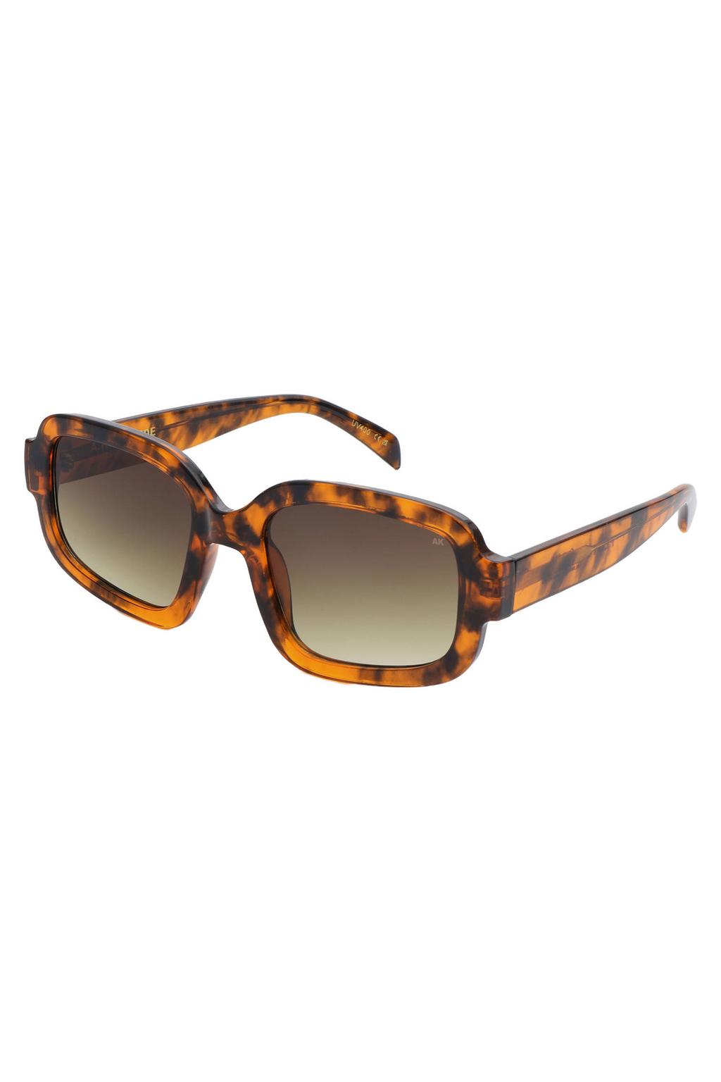 A.Kjaerbede zonnebril met tortoise print Pluto bruin