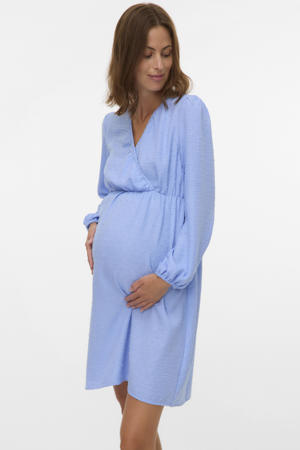 zwangerschaps midi jurk blauw