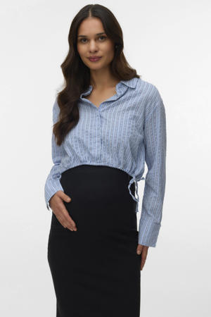 zwangerschaps gestreepte T-shirt blauw