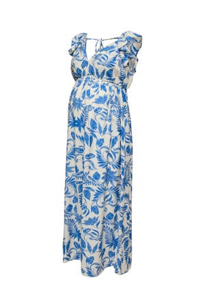 zwangerschaps maxi jurk blauw