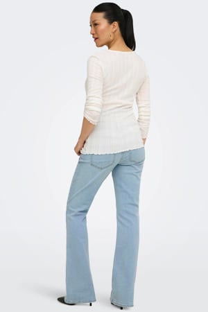 Olmblush high waist zwangerschaps flared jeans light blue denim