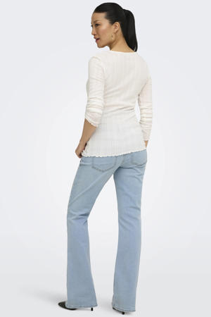 Olmblush high waist zwangerschaps flared jeans light blue denim