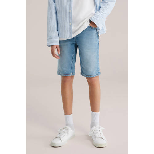 WE Fashion denim short medium blue denim afbeelding