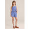 WE Fashion straight gestreepte casual short blauw