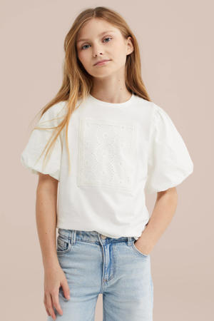 T-shirt broderie wit