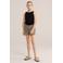 WE Fashion straight sweatshort met panterprint beige