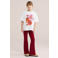 WE Fashion casual broek donkerrood