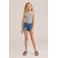 WE Fashion Blue Ridge denim straight short medium blue denim